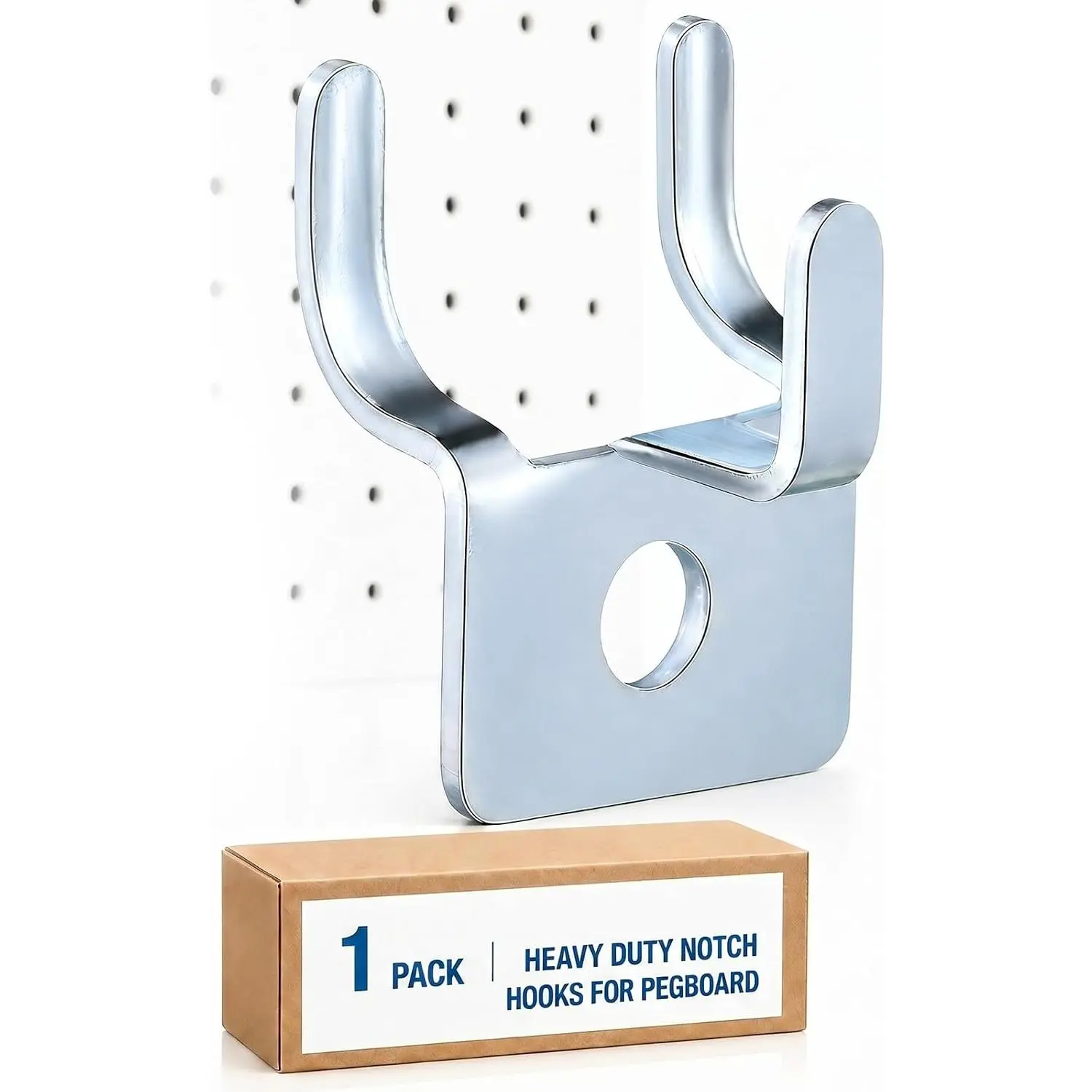 1 count Pegboard Hooks Metal Prong Hook Peg Board for  Hangers for Picture  Wall Display Tool ()