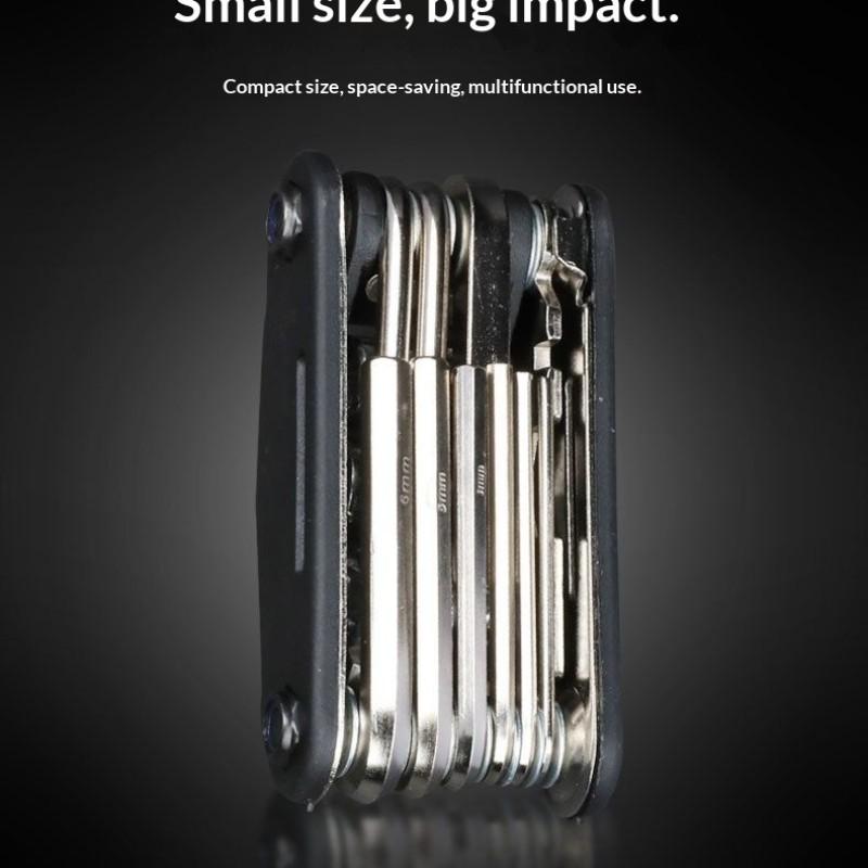 Bicycle Repair Tool Set, Portable Multi-Function Folding Bike Maintenance Kit, Tire Patch Tools, Wrench Set for Cycling Accessories