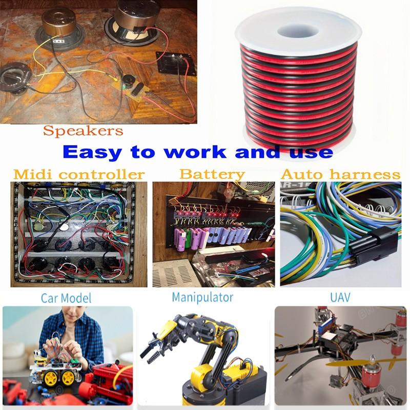 16-26 Awg PVC Wire Tinned Copper, Durable & Flexible, /, High Temp, 36v Low-Voltage, for LED, Home Theater, Automotive, Marine, RV, DIY