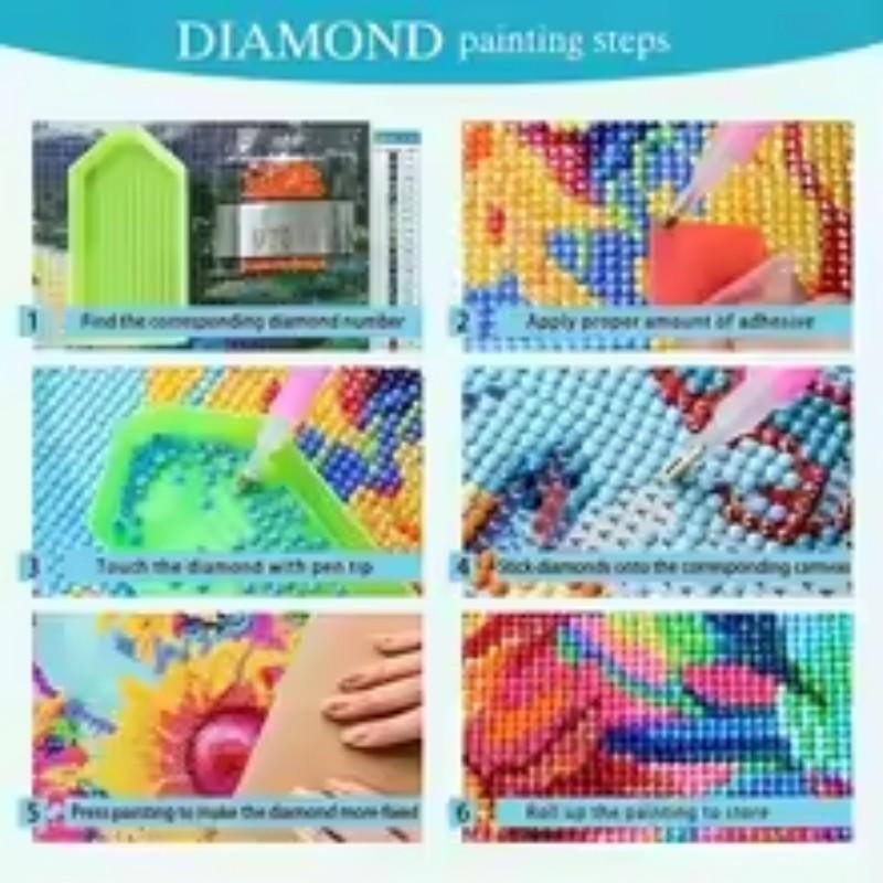 5D Diamond Painting Kit - Sunflower & Monarch Butterfly, Full Round Drill DIY Art Crafts for Home Wall Decor & Gift