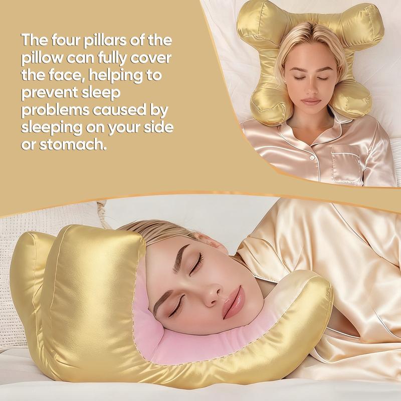 Face massage pillow, soft face pillow, high-quality beauty pillow, ultimate sleeping comfort, washable silk pillowcase, plush and silky polyester filling, meet all sleeping needs