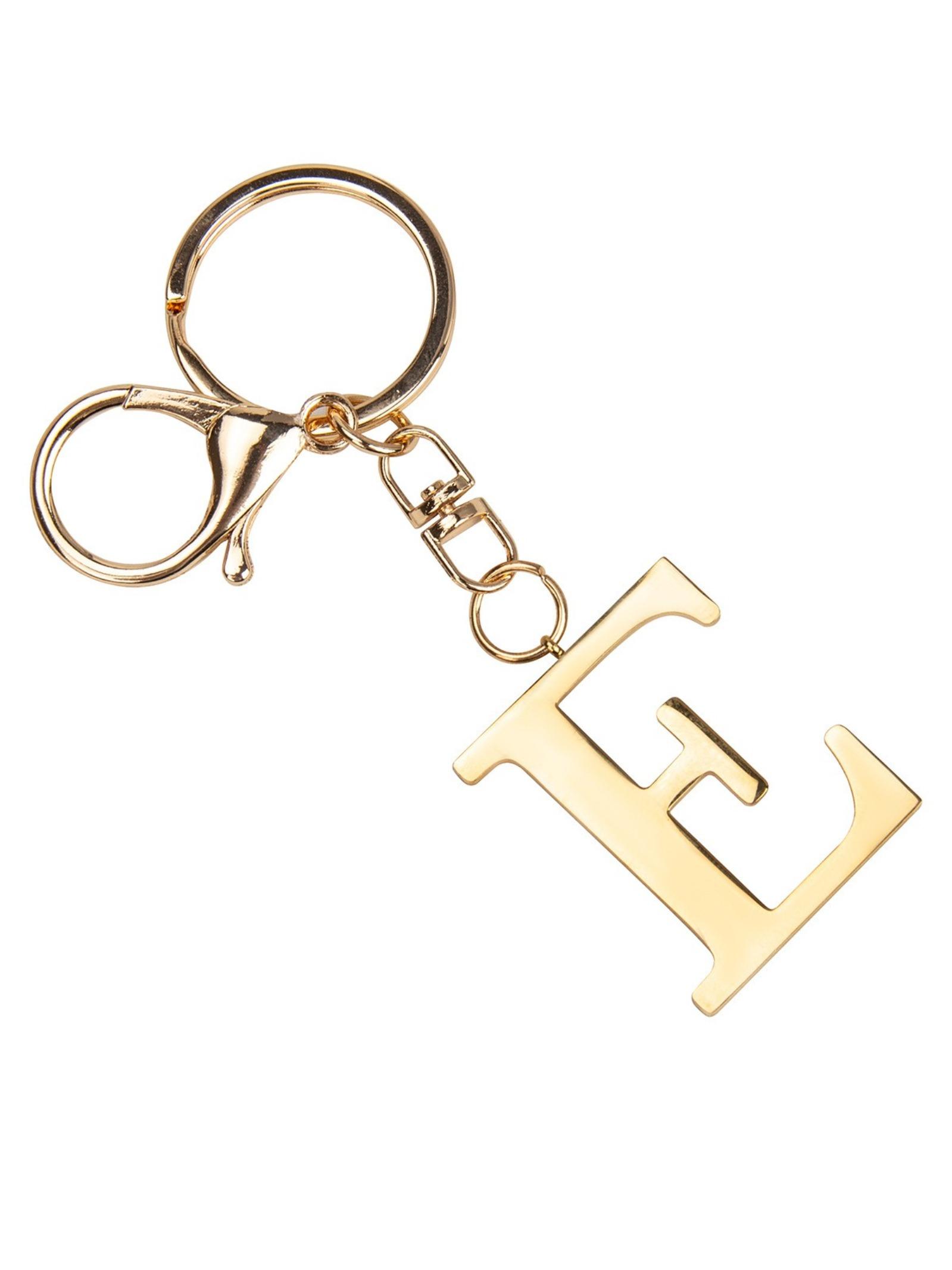 Stainless Steel Letter Keychain, Key Ring, Luggage Tag, Badge Gift, Women's Bag Charm, 1pcs, Elegant Accessory