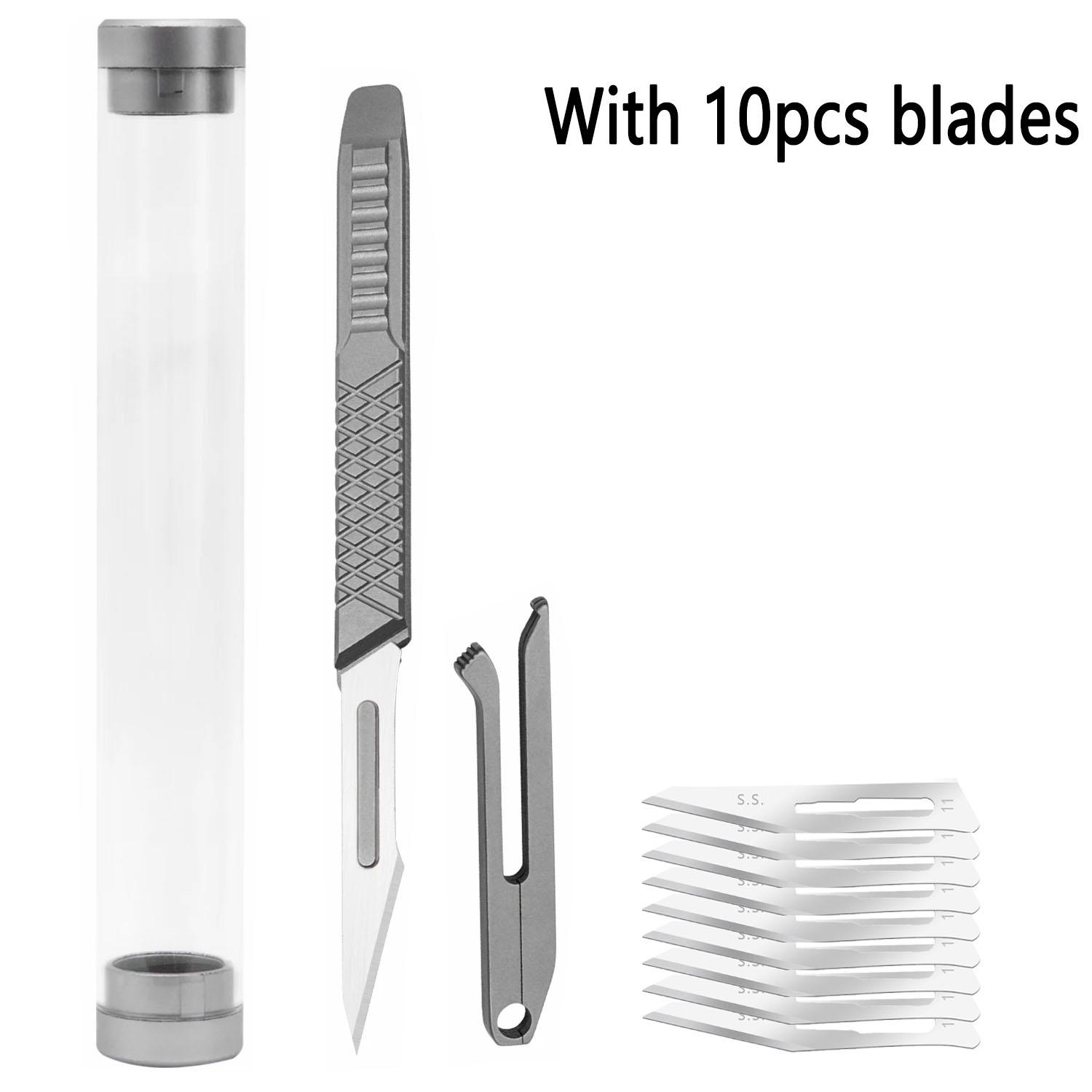 DIY Knife Set with Titanium Alloy Handle, Ergonomic Grip, Durable and Replaceable Blades, Ideal for DIY Projects and Crafts, High-Quality Tools