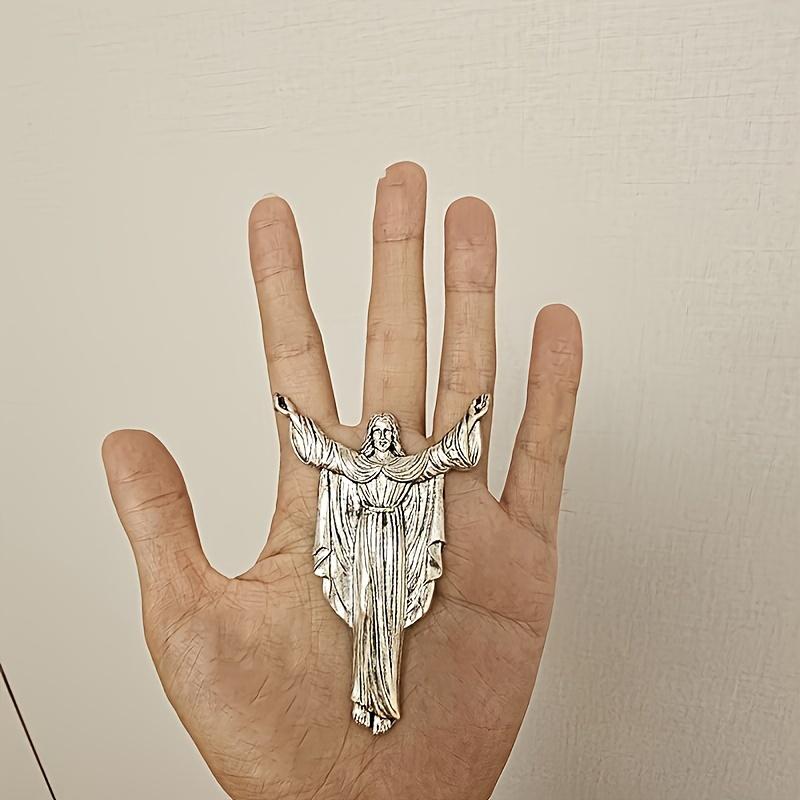 15-Piece Religious Wall Decor Zinc Alloy DIY Home Decoration, Easter & Christmas Ornaments, Stick-On Frame or Tabletop Display