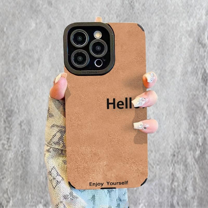 [Product Title]: Phone Case with Multiple Specifications Available, Hello & Enjoy Yourself Design, Plain White Background, Durable Material, Stylish Look, Perfect for Daily Use, Ideal for Mobile Enthusiasts, Adds a Touch of Fun to Your Phone