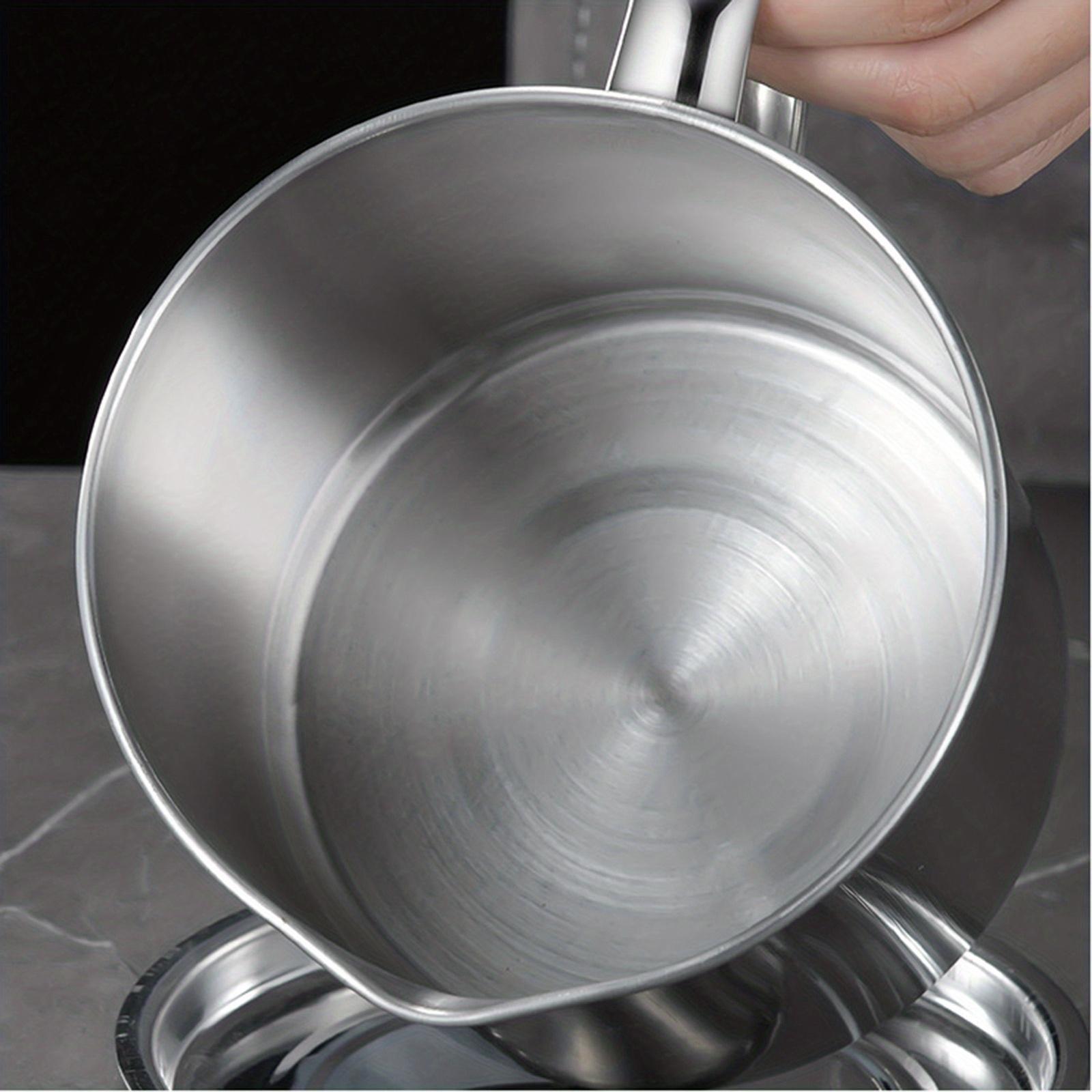 Stainless Steel Bacon Grease Container with Filter, Oil Filter Canister, Grease Storage Canister, Grease Canister Keeper with Lid for Kitchen Cooking, Kitchenware Stainless Steel