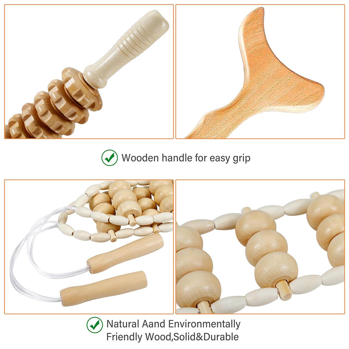 Revitalize Your Body: 6-In-1 Wooden Therapy Massage Tool Set, Ultimate Full-Body Massager Kit, Handcrafted for Professional & Home Use