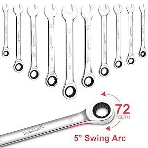 【GARVEE】Ratcheting Wrench Set 20 PCS SAE 1/4"-3/4", Metric 6-19mm, Flex Head 72-Tooth, Chrome Vanadium Steel, Includes Storage Bag Hand Tools