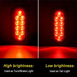 Nilight 6 Inch Oval Trailer Tail Light with flush Mount Grommets Plugs w/Mounting Brackets 2PCS Red Waterproof Stop Brake Turn Trailer Lights for RV Truck  dealsforyoudays Led Blinker