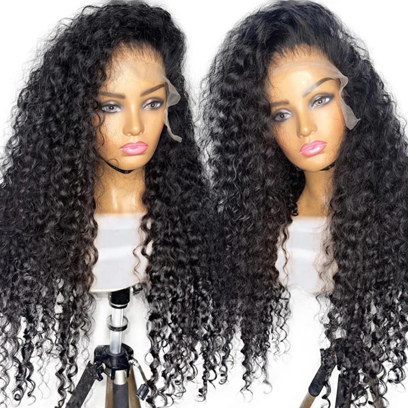 32inch Bling Hair 13x6 Deep Wave HD Lace Front Wigs 13x4 Human Hair Lace Frontal Wig 180% Density Brazilian Deep Curly Hair For Women PrePlucked Lace Wig