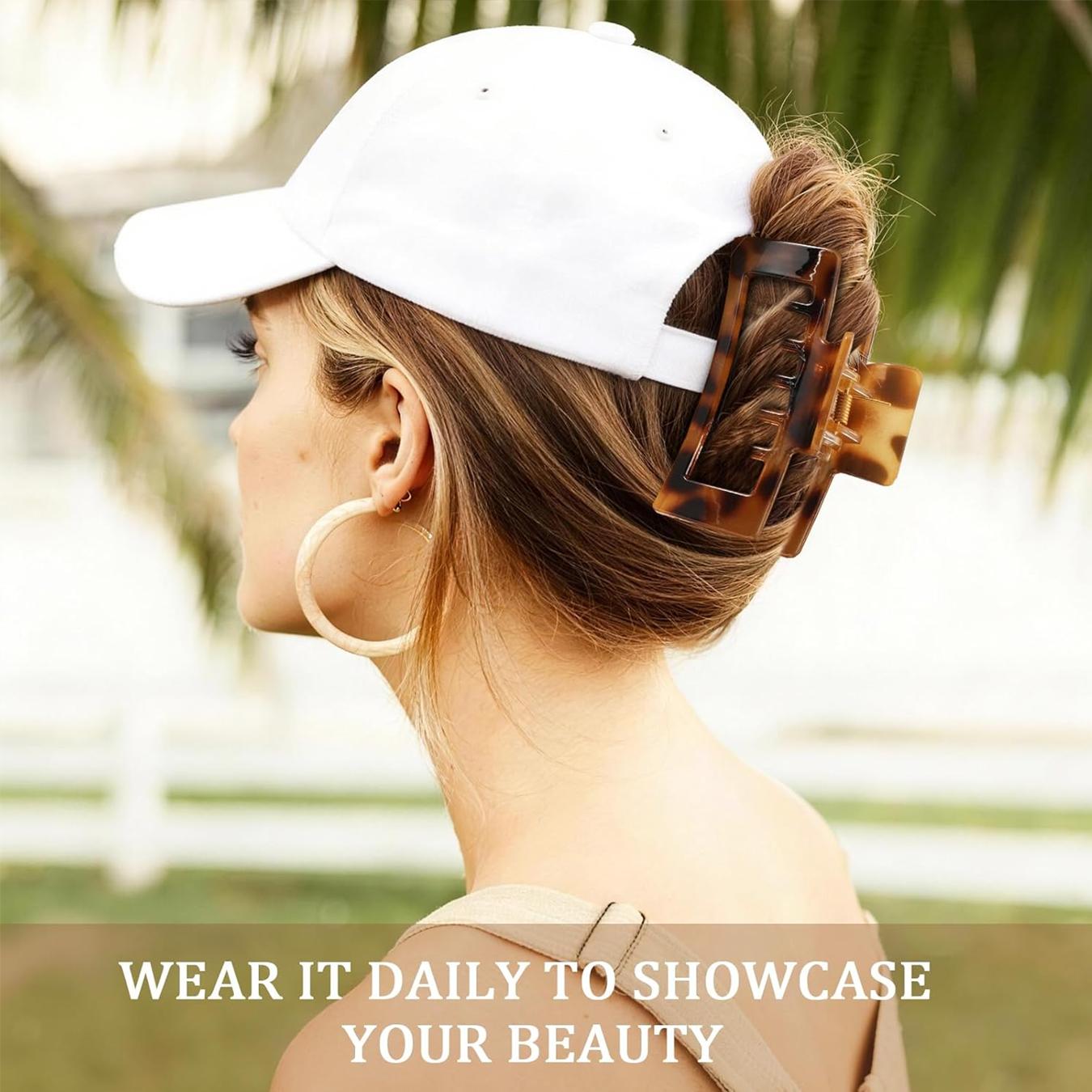 4 PCS Extra Large Claw Clips for Thick Hair, 4 Inch Square  display picture 2
