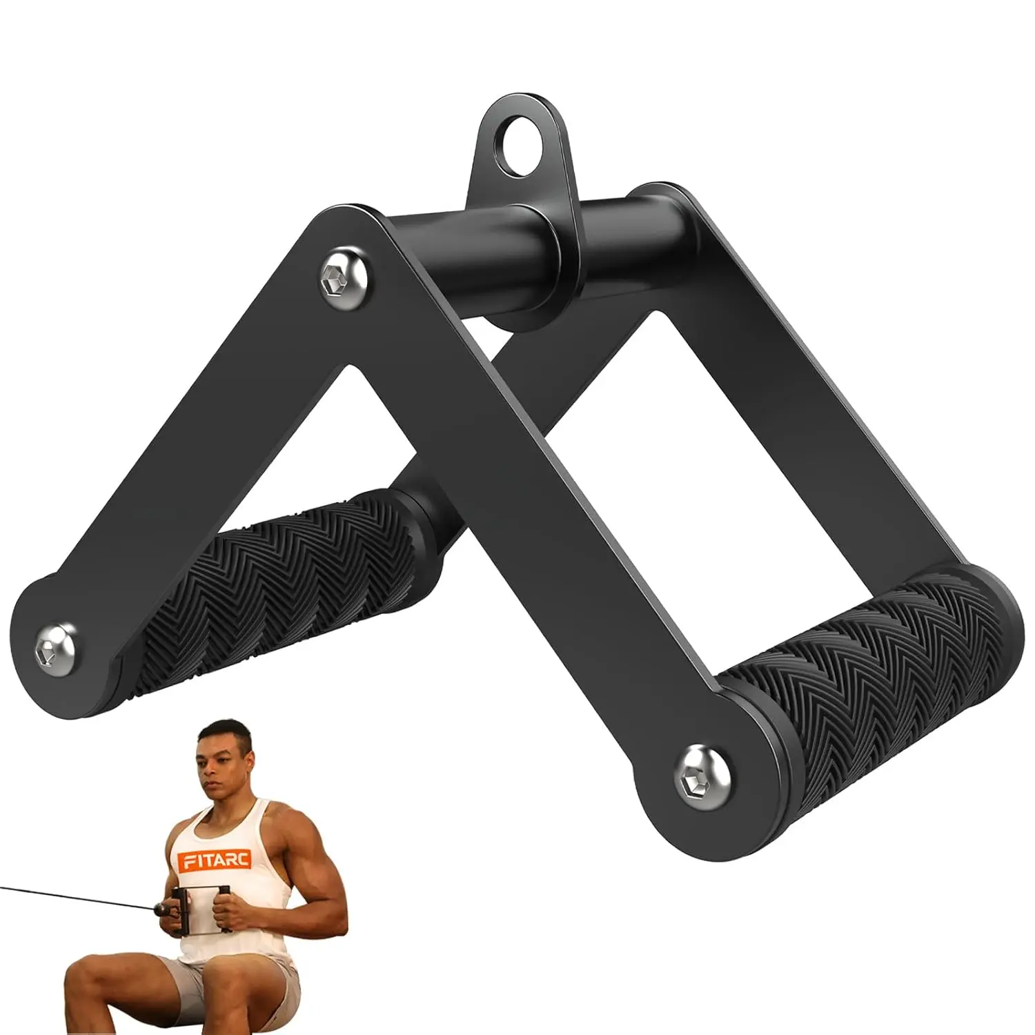 New Double D Row Handle Cable Attachments For Gym, Non-Slip V Bar Attachment For Home Gym Equipment, T Bar Row Attachment For Back Training, LAT Pulldown Attachments And Cable Machine Attachment