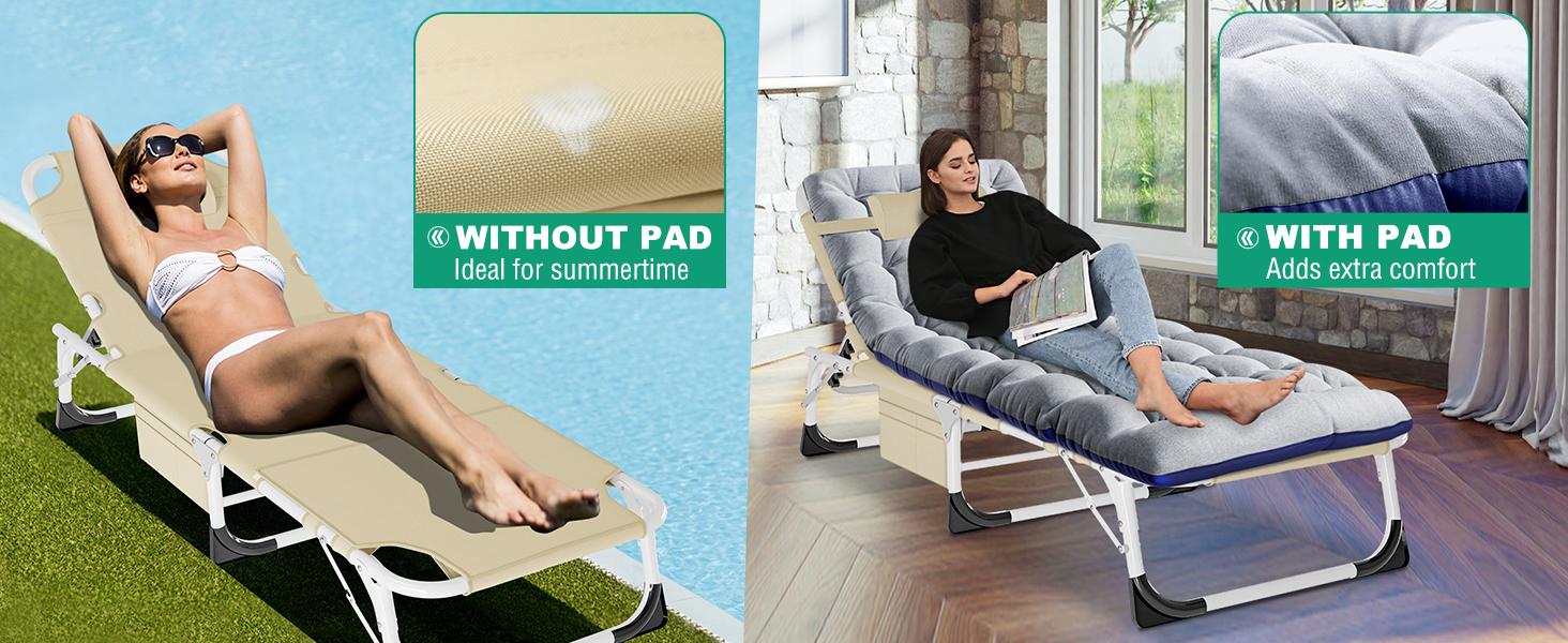 SLSY Oversized Face Down Tanning Chair with Face Arm Hole, Adjustable 5-Position Folding Lounge Chair with 2 Sided Cushion & Pillow, Folding Beach Chair, Folding Camping Cot Bed SLSY Oversized Face Down Tanning Chair with Face Arm Hole, Adjustable 5-Position Folding Lounge Chair with 2 Sided Cushion & Pillow, Folding Beach Chair, Folding Camping Cot Bed