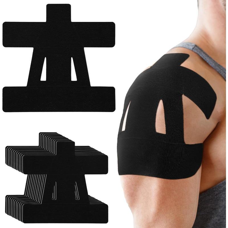 13Pcs Shoulder Neck Sports Kinesiology Tape Set, Pre Cut Tapes, Waterproof Muscle Support Sticker, Relieve Muscle Soreness Fatigue, Ideal for Badminton Basketball Running Endurance Sports