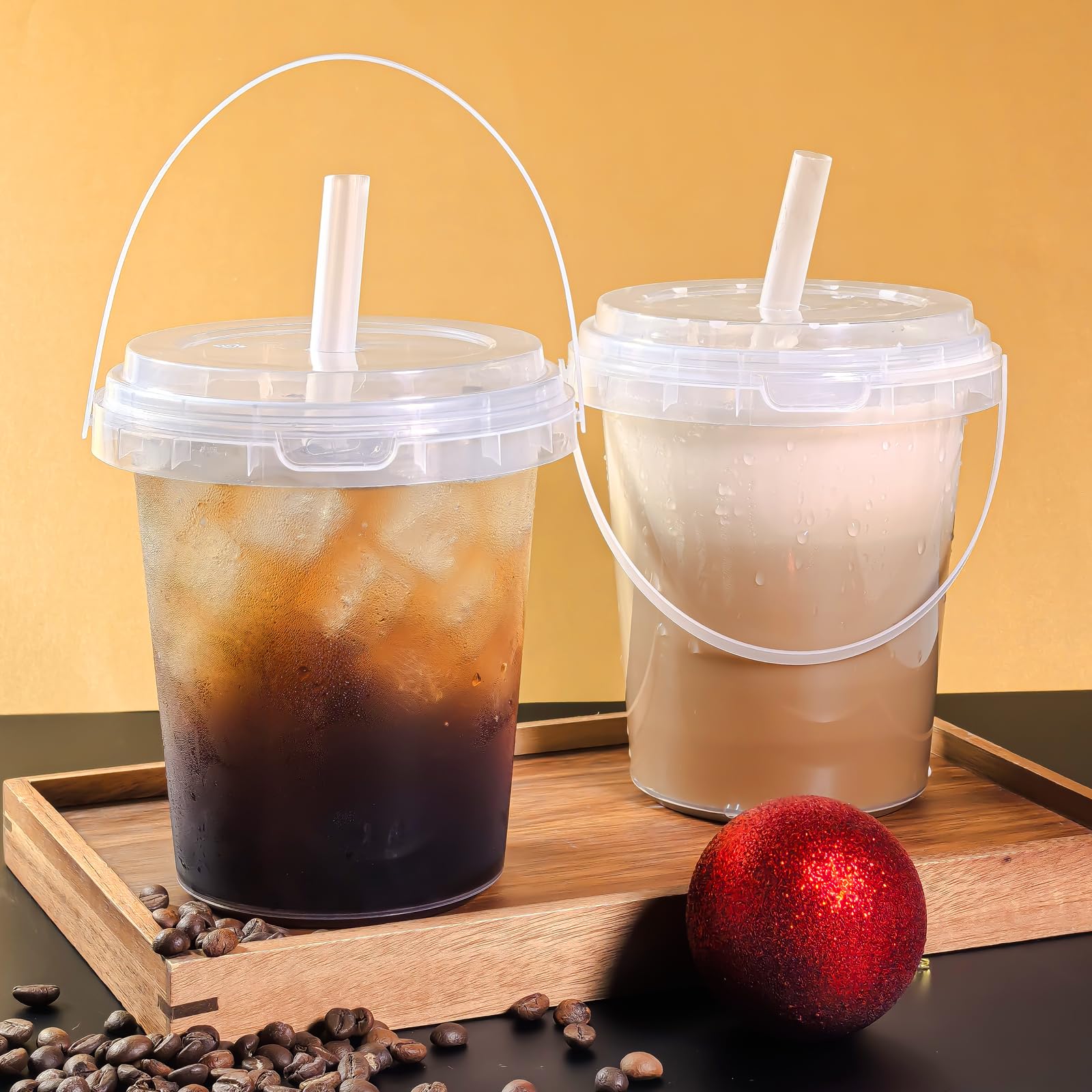 5/10pcs Set 33.81 oz Large plastic cup with lid and straw - reusable, BPA-free drink cup for ice drinks, fruit, ice bucket - ideal for parties, festivals, and everyday use, Plastic Clear Cups #GLOBAL PICKS
