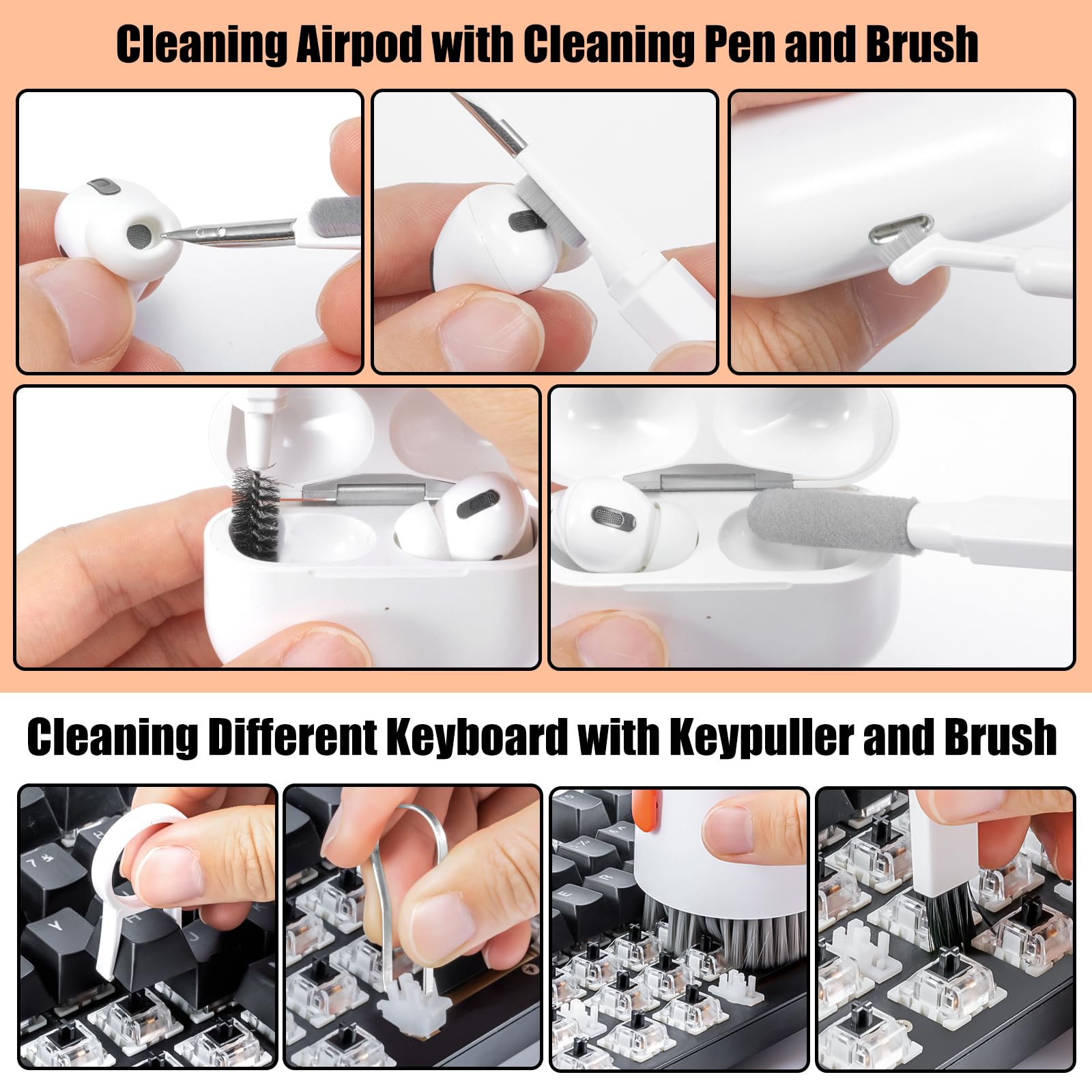 Mobile Phone Cleaning Kit, 20pcs/box Portable Electronics Cleaning Kit, Professional Cleaning Maintenance Kit for Phone, AirPod & Camera, Camera Cleaner