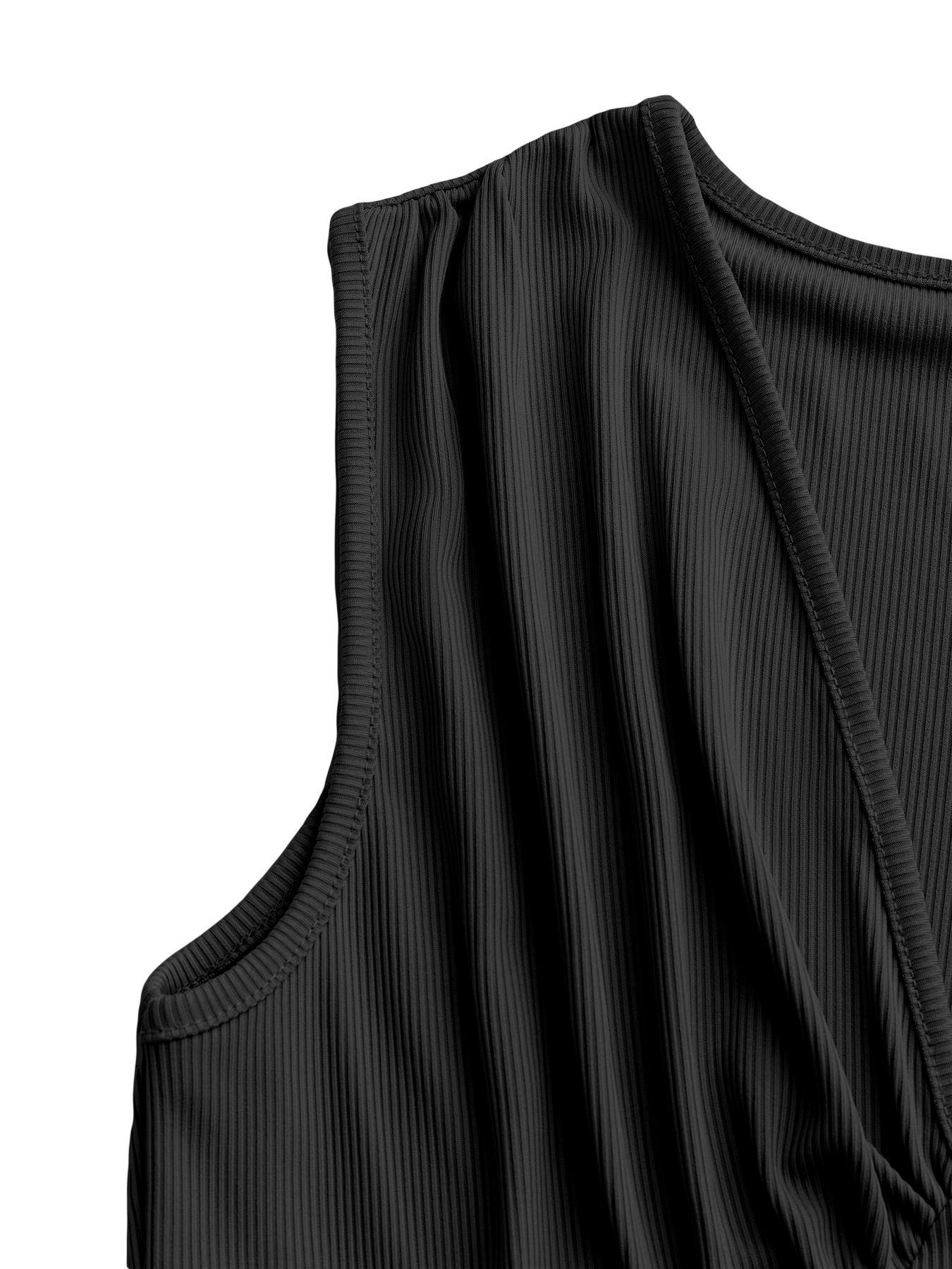 1 Piece Spring Summer V Neck Sleeveless Romper Women | Ribbed Ruched Waist Wide Leg Short Jumpsuit | Casual Chic Style Stretchy Comfy Outfit for Daily Vacation Beach Wear 1 Piece Spring Summer V Neck Sleeveless Romper Women | Ribbed Ruched Waist Wide Leg Short Jumpsuit | Casual Chic Style Stretchy Comfy Outfit for Daily Vacation Beach Wear