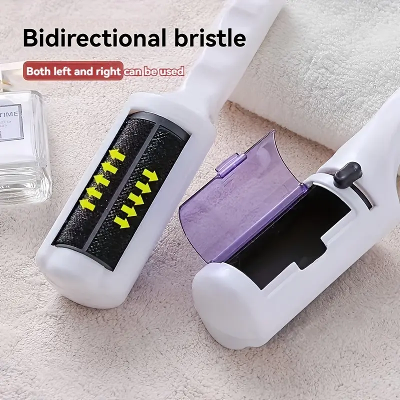 Rotatable Double Sided Static Dust Brush, Reusable Lint & Pet Hair Remover, Efficient Fur Catcher for Clothing, Bed Sheets, Couch