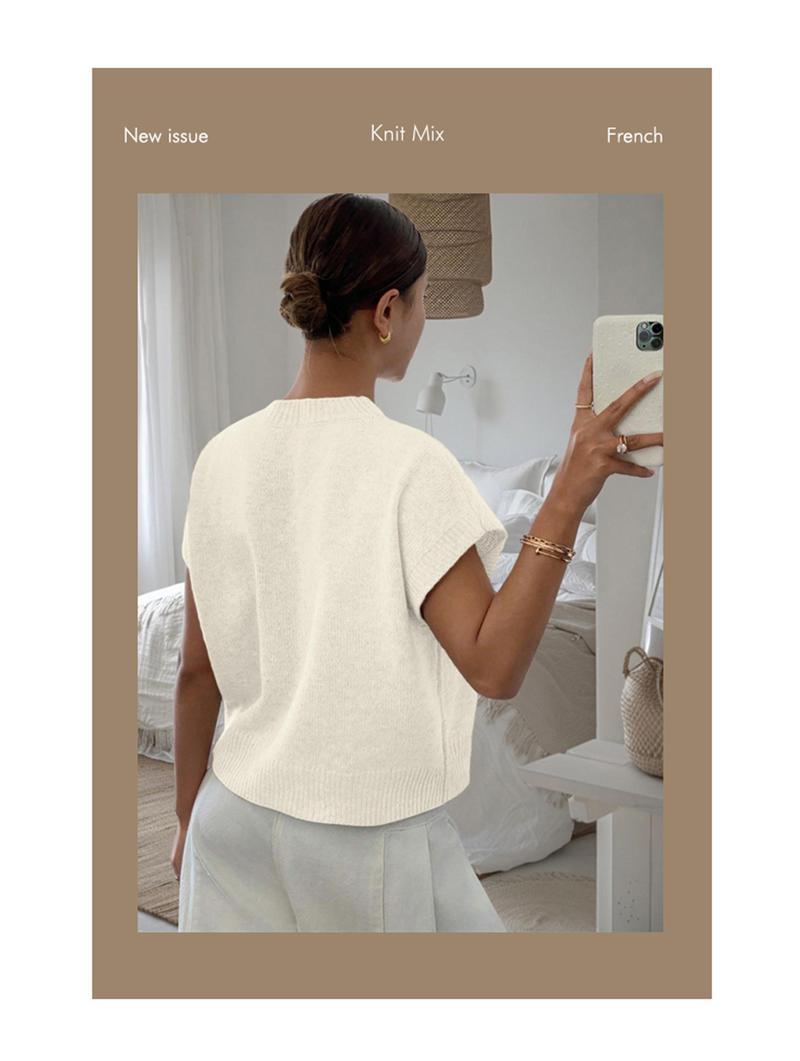 Women's Plain Flower Jacquard Semi-sheer Cable Knit Top, Casual Sleeveless V Neck Knitwear for Daily Wear, Ladies Clothes for All Seasons