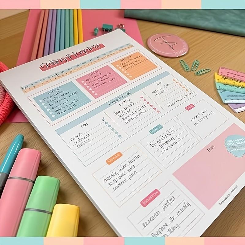 Life Planning Notebook, Daily Planner with Priorities, Contacts, Notes, Cute Work Family Life Organizer, Productivity Planner