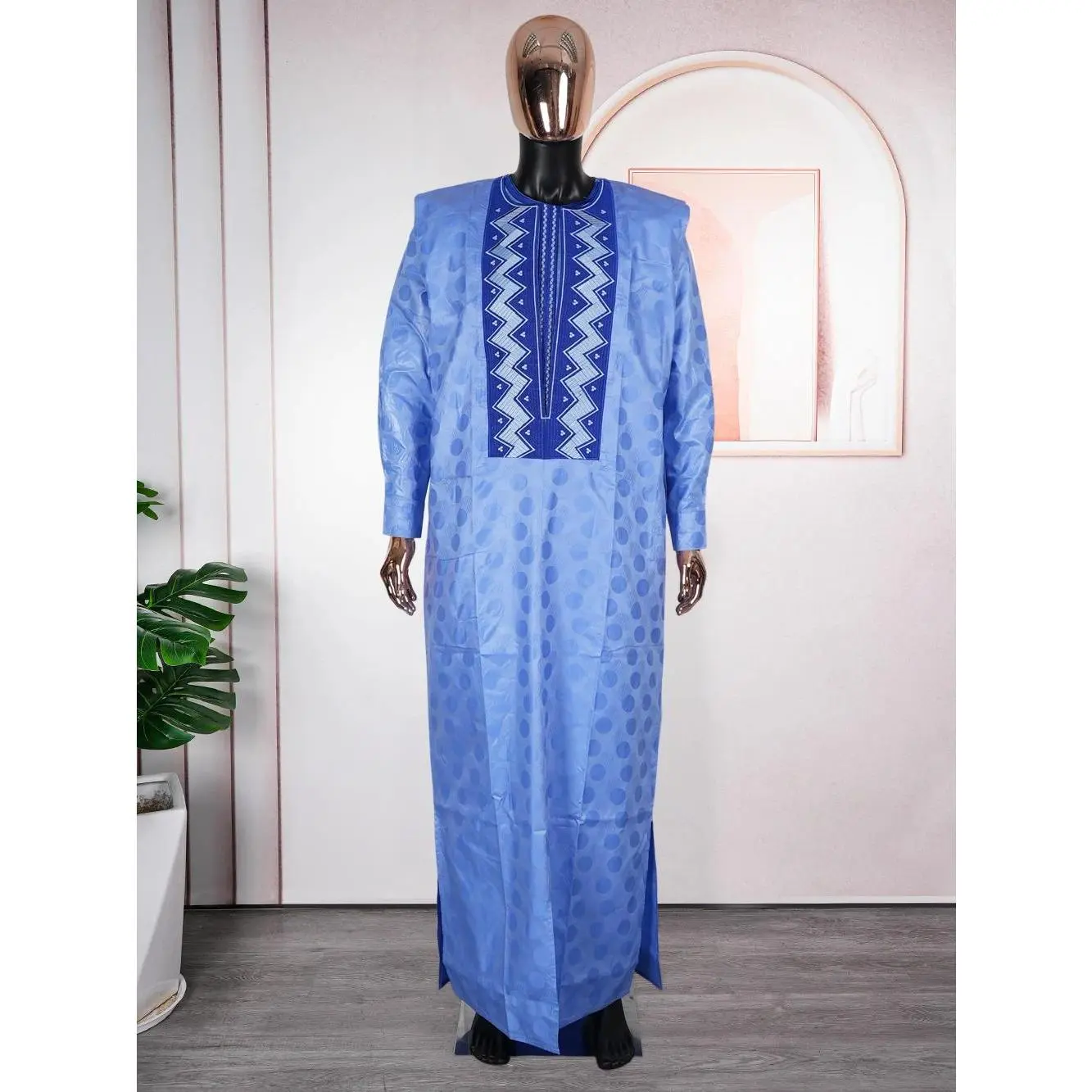3 PCS Set African Clothes for Men Dashiki Tradition Outfit Robe Embroidery Tops Pants Suits Bazin Muslim Wedding Party Clothing