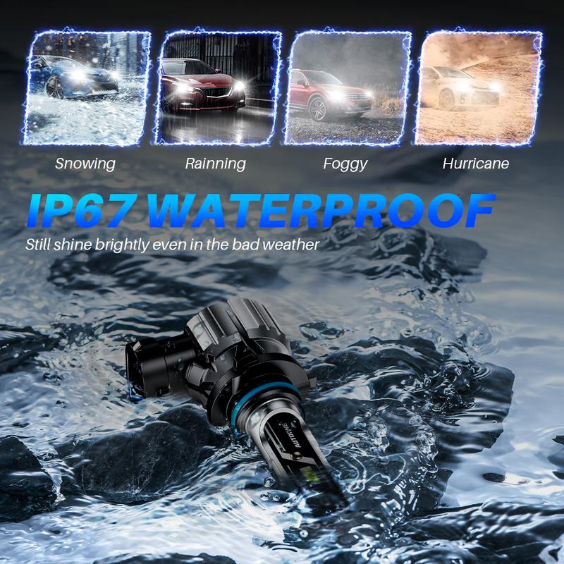 AUTOONE 9005/HB3 9006 H11 Bulbs Headlight Lights, 60W Super Bright 6000K Cool White, 1:1 Design, Plug and Play, LED Car Lights, Bulbs Kit, E3 Series Pack of 2