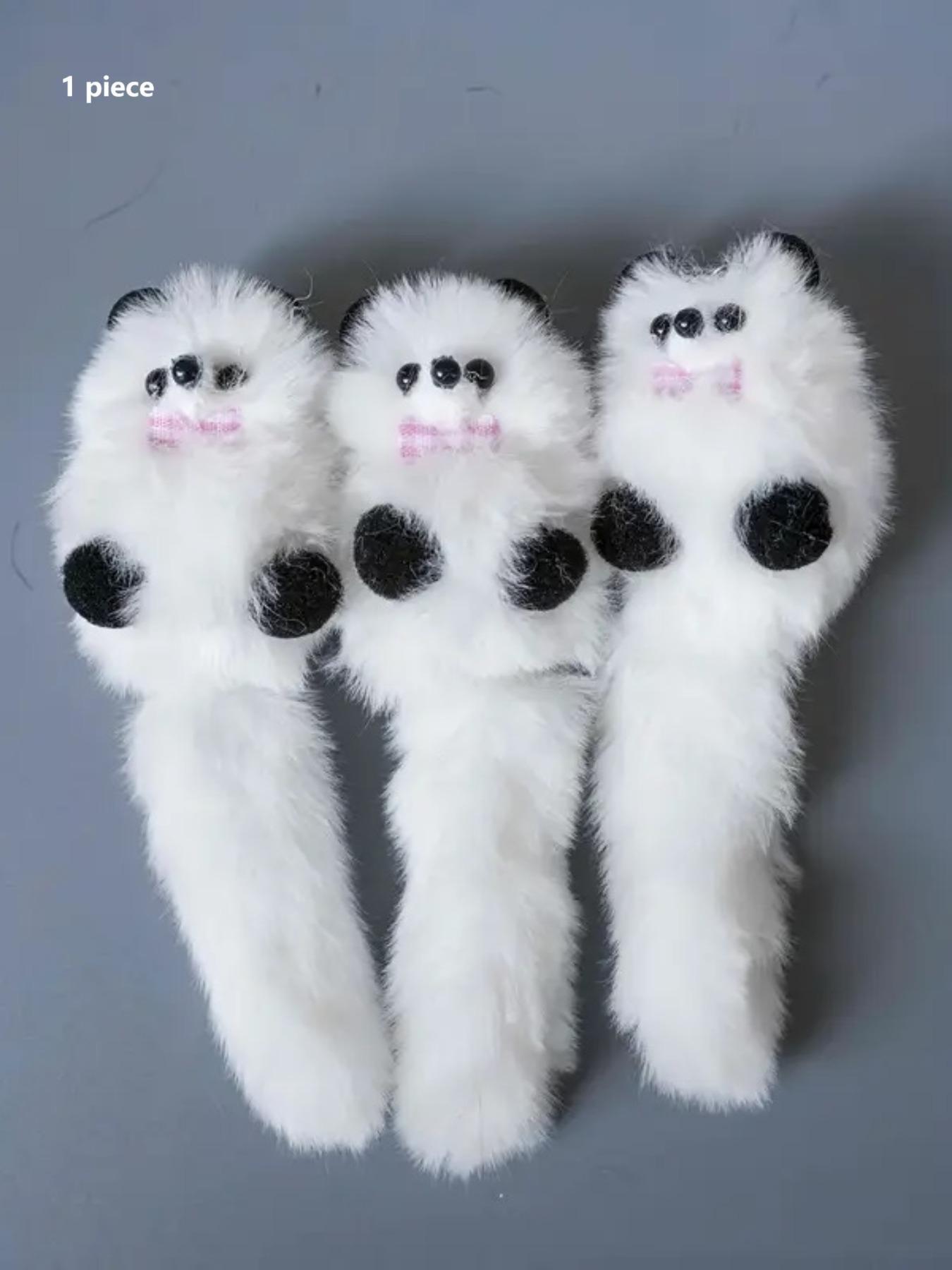 Cute Cartoon Bear Keychain Pendant, Artificial Leather and Wool Animal Charm, Ladies Bag and Car Decoration Key Ring