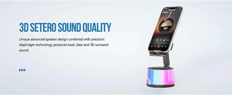 Wireless Audio Bluetooth Speaker with Emergency charging, 5in1 Phone Holder Power Bank with Colorful Ambient Light for Tablet iPhone Android, Gifts for Men Women