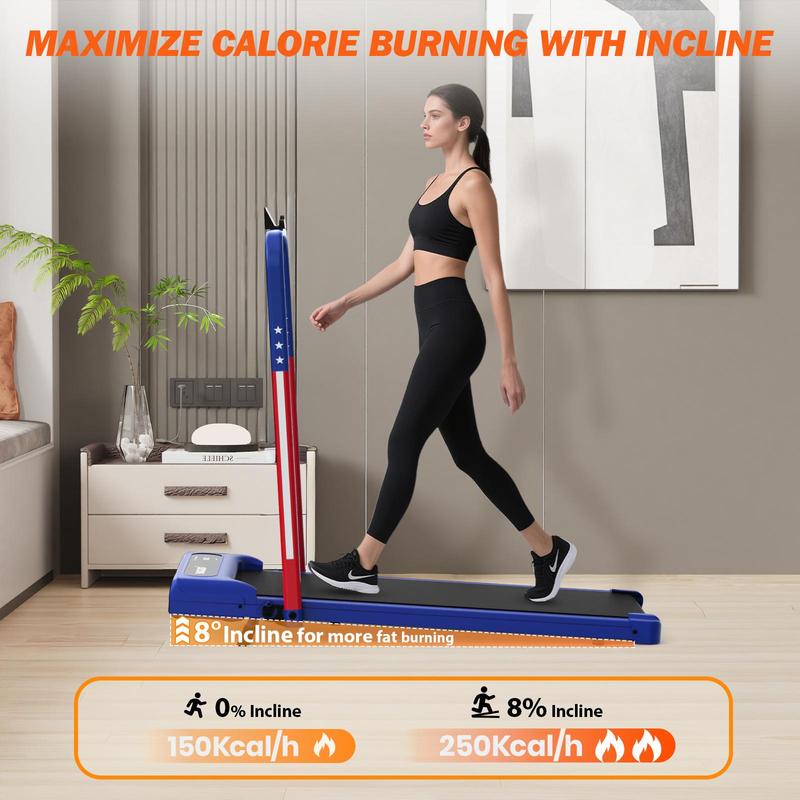 Walking Pad with Handle Bar, Duty Walking/Jogging Exercise Treadmill - Home Gym Workout Equipment - Foldable Under Desk Design