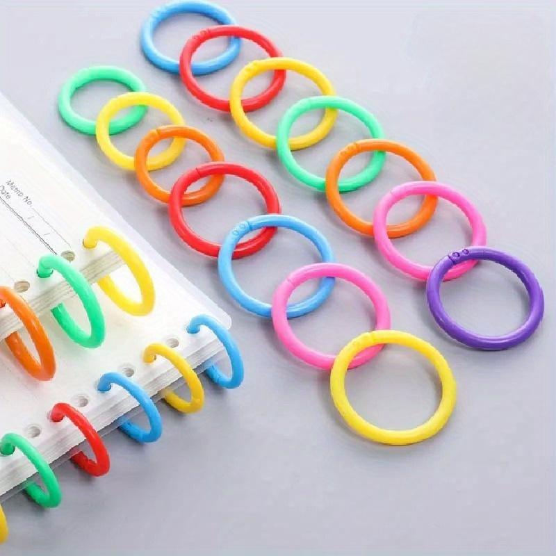 50pcs Binder Ring Plastic Binding Ring Ring Buckle Random Color