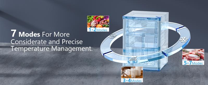 COWAR 2.6 Cu.Ft Mini Fridge with Freezer, Single Door Mini Fridge, Dorm Fridge, Adjustable Thermostat, Mini Refrigerator for Dorm, Office, Bedroom, Stainless Steel