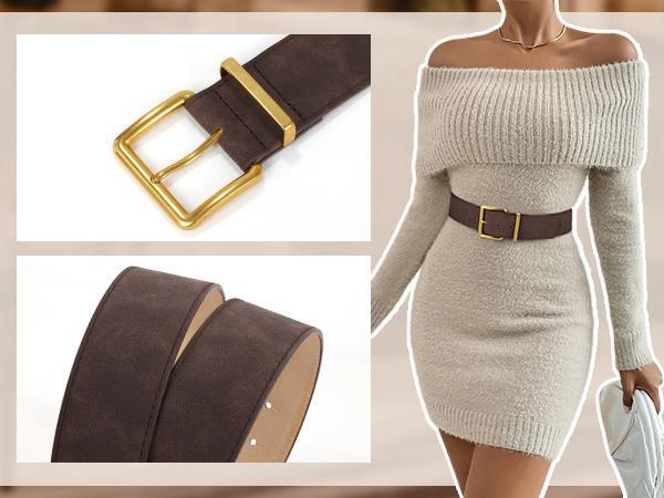 JASGOOD Women Wide Chunky Belt for Dresses Fashion Thick  display picture 1