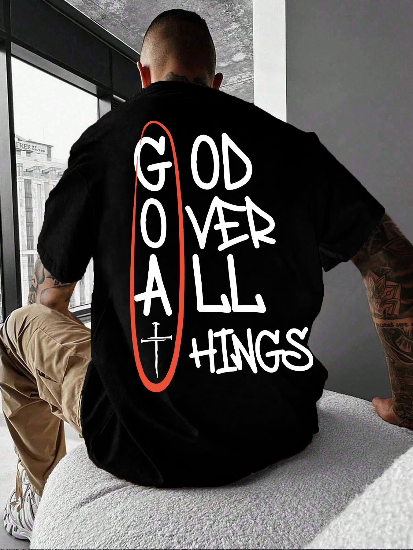 Men's Letter Print Round Neck Tee, Loose Street Fashion Short Sleeve T-shirt for Daily Wear, Casual Comfy Top for All Seasons