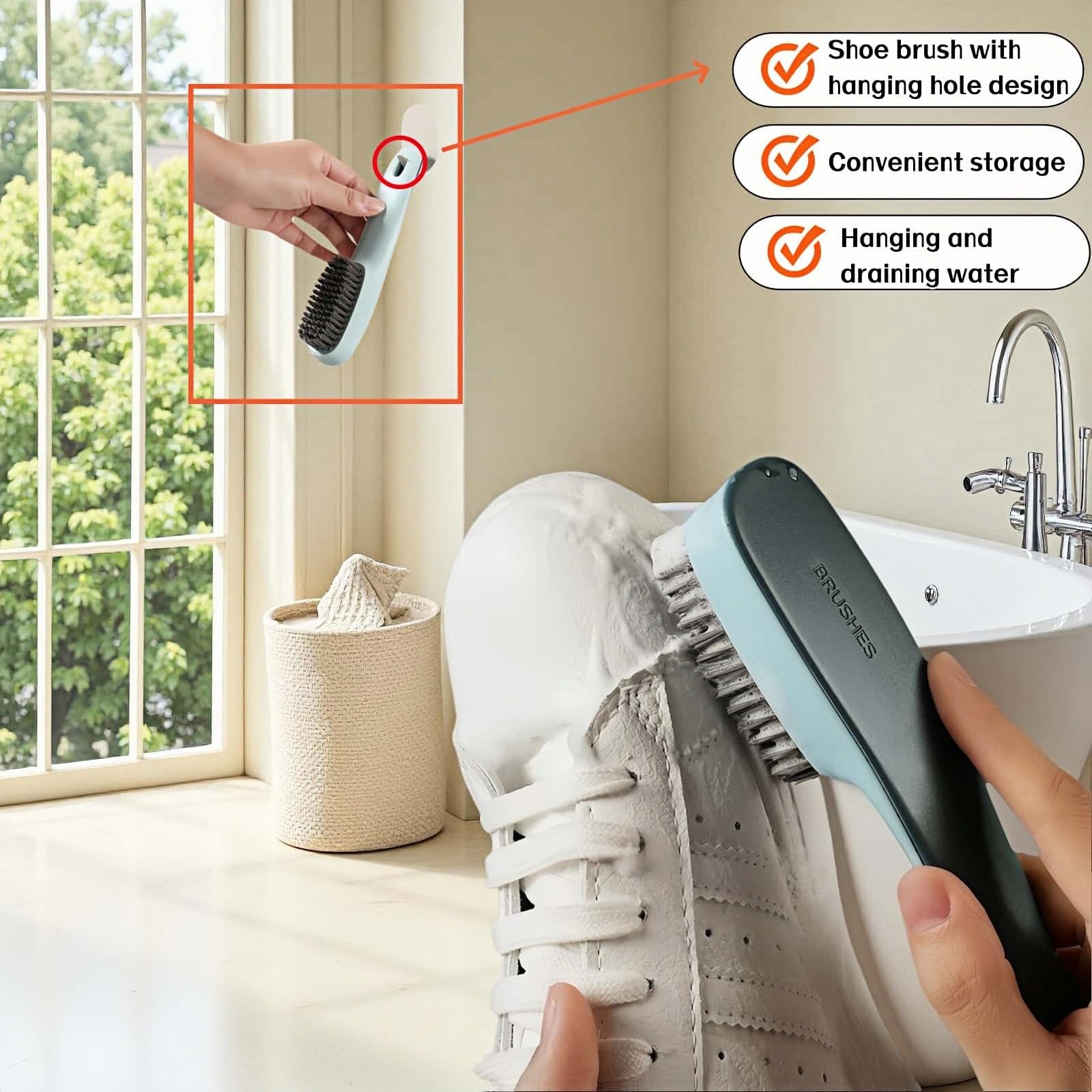 Practical Shoe Brush & Professional Shoe Cleaning Gadget, Multi-Functional Laundry & Shoe Scrub Brush, Unisex for Bathroom, Toilet & Kitchen