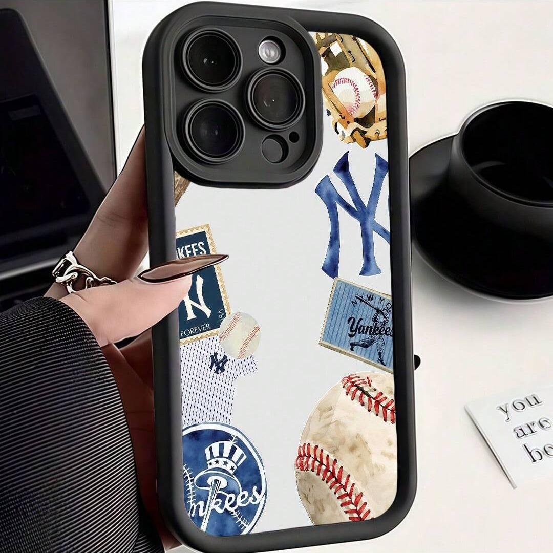 Baseball Pattern Phone Case with Precise Cutouts for Camera Protection, Shockproof Design for iPhone Models, Perfect Gift for Birthdays & Holidays