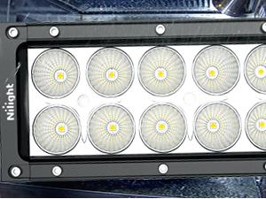 Nilight 52 Inch Spot Flood Combo Led Light Bar 2PCS 4Inch 18W Spot LED Fog Lights With Off Road Wiring Harness- 3 Leads led Underglow Car