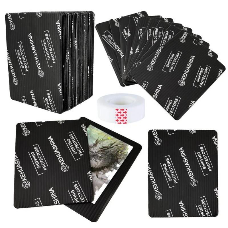 Trading Card Shipping Protector Board - 3.5x4.5Inch Black Card Shipping Supplies With Round Corners, Lightweight & Reusable For Raw Cards, Sleeved Card, Top Load Holder, Semi-Rigids, Strong Plastic Inserts Mailers For Sports Star TCG Games Cards Trading Card Shipping Protector Board - 3.5x4.5Inch Black Card Shipping Supplies With Round Corners, Lightweight & Reusable For Raw Cards, Sleeved Card, Top Load Holder, Semi-Rigids, Strong Plastic Inserts Mailers For Sports Star TCG Games Cards
