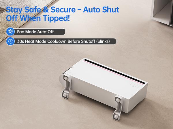 Electric Space Heater for Bedroom 1500W, 120° Vertical Oscillation, Adjustable Thermostat, Remote Control, 24H Timer, Easy-Mount Heater for Indoor Use, Works with Alexa,listen to music Ambient Light，Smart