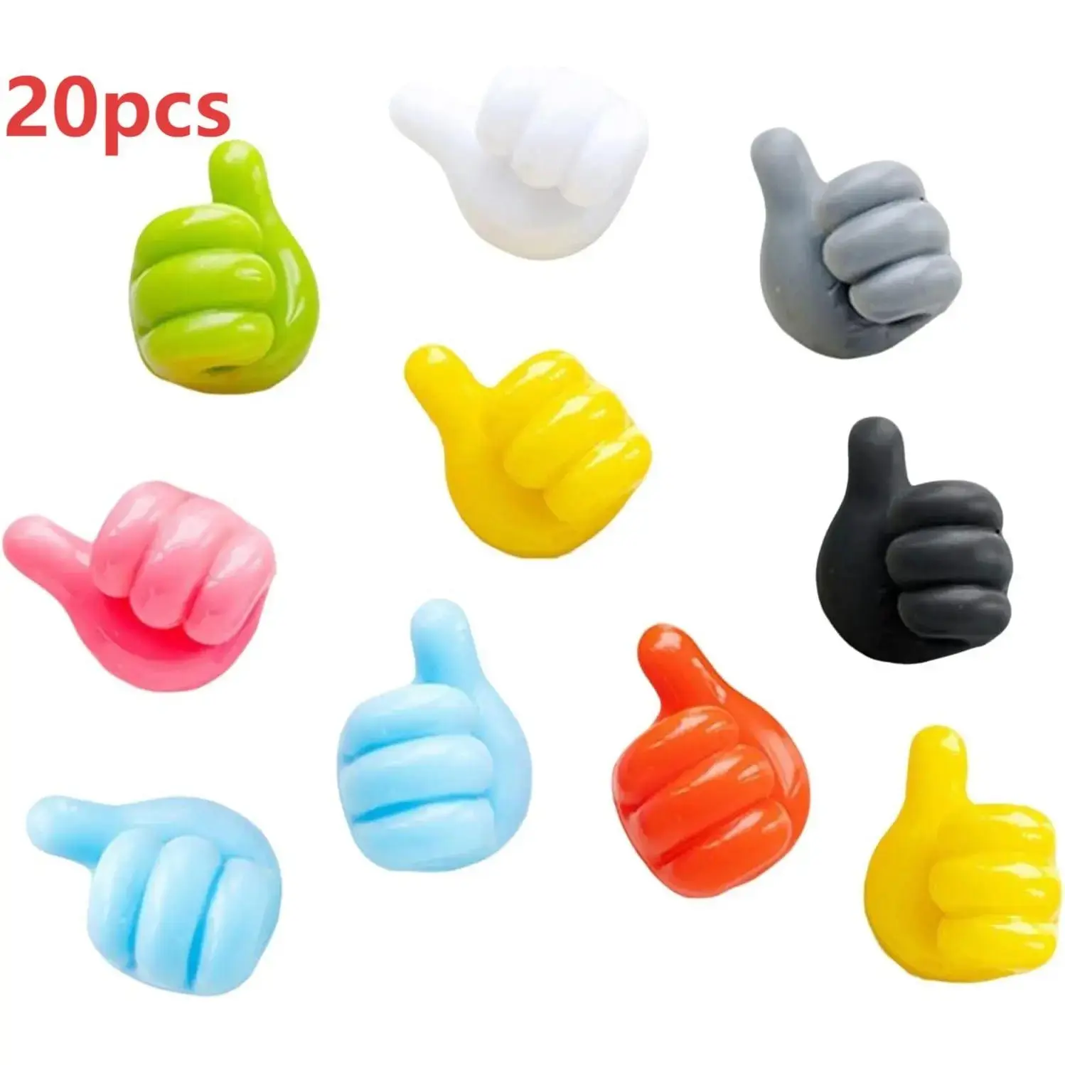 20PCS/40PCS Cute Thumb Up Silicone Self-Adhesive Wall Hooks, Flexible Cord Holder Clips, No-Punch Removable Towel Hooks, Home Organiser for Charging Cables, Headphones, Power Plugs