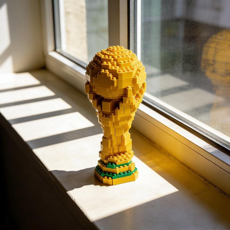 World Cup trophy gift box set for football fans, mini building blocks for children, Children's Day, Christmas and birthday gifts