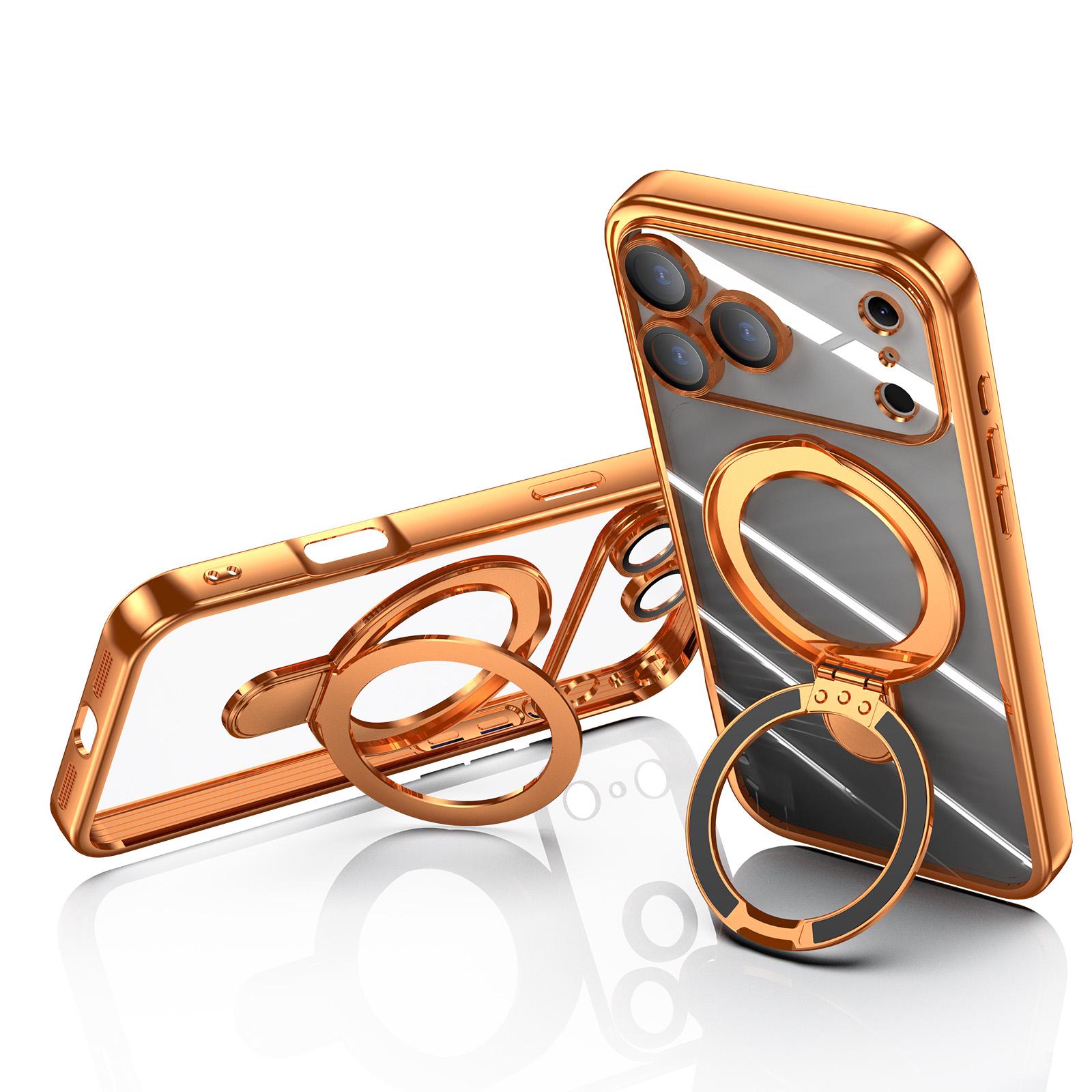 Compatible with iPhone 17 Pro Max 16 15 14 13 12 Case with Invisible Magnetic Ring Stand Compatible with Mag-Safe Full Camera Lens Protector Plating Clear Phone Case Compatible with iPhone 17 Pro Max 16 15 14 13 12 Case with Invisible Magnetic Ring Stand Compatible with Mag-Safe Full Camera Lens Protector Plating Clear Phone Case