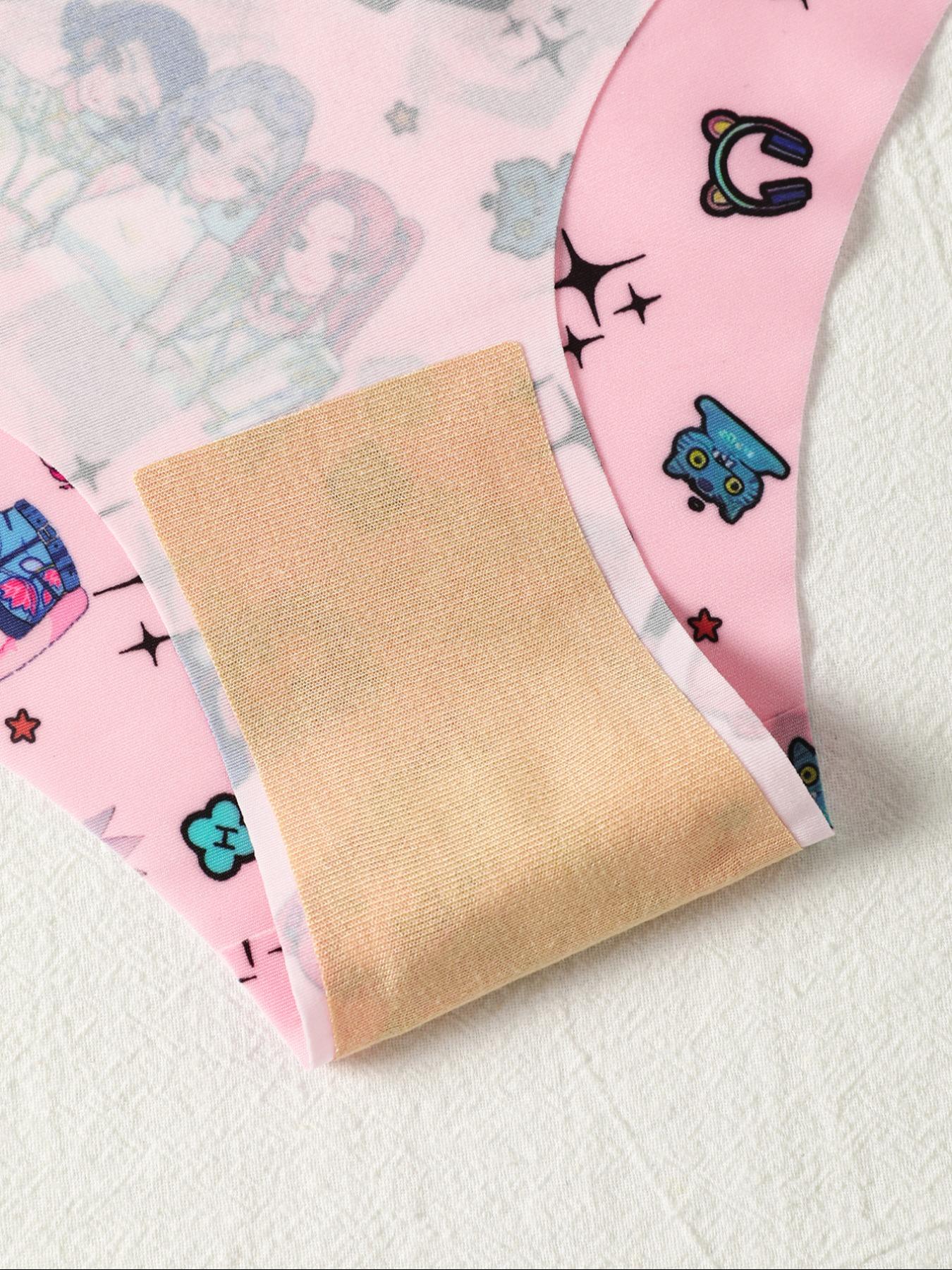 K-Pop Demon Hunter Halloween Cute & Simple Morandi Solid Color Seamless Ice Silk Triangle Underwear, Low-Waist Elastic Thin Women's Panties