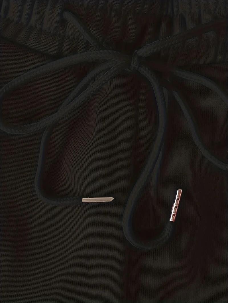 Women's Solid Drawstring Waist Sweatpants, Casual Comfy Jogger Pants for Daily Wear, Ladies Bottoms for Spring & Fall, Casual Sporty Trousers