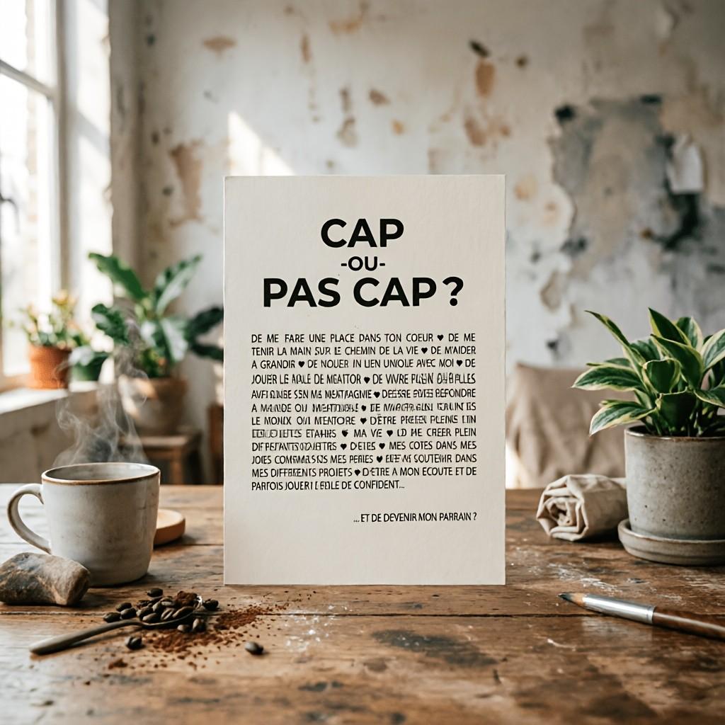 10 French Edition 'dare or Not' Godfather Invitation Cards, Creative Challenge Cards for Baptism/birthday, Heartfelt Family Gifts