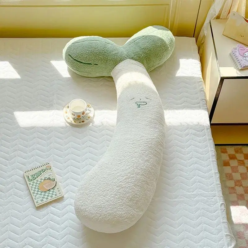 Sleeping on the side of the bed for girls legpinching artifact pillow removable and washable cute bean sprouts long throw pillow
