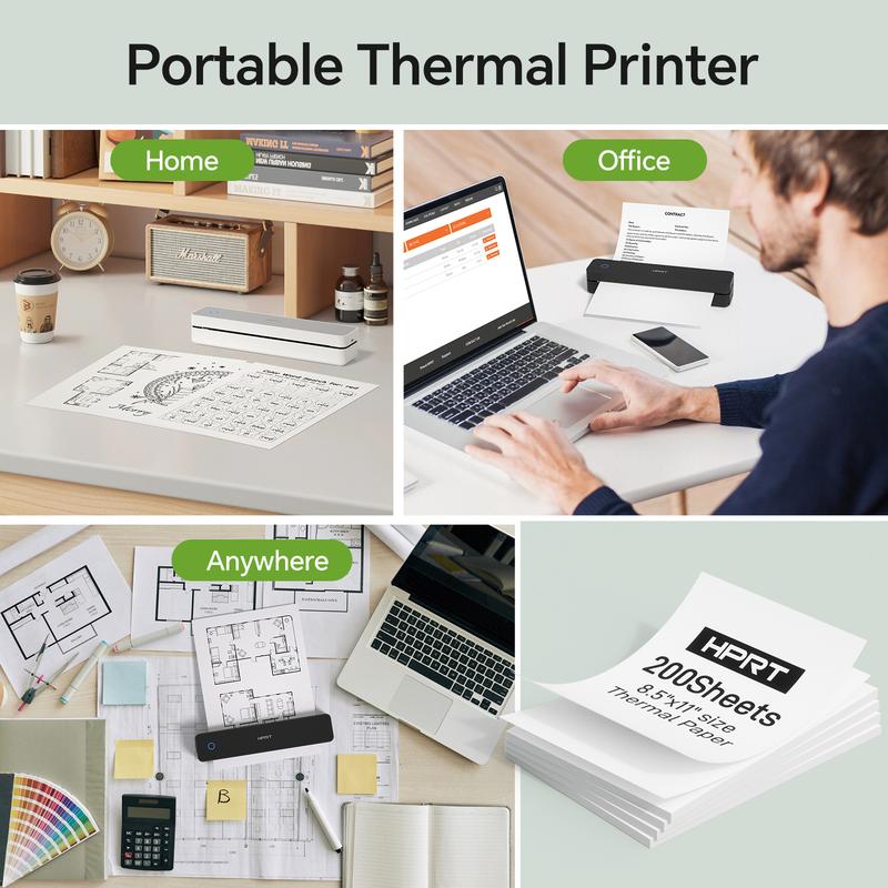 400-1000 Sheets Value Pack Thermal Paper – US Letter 8.5x11"& A4, Compatible with HPRT MT610/MT610 Pro, Portable Thermal Printers – BPA Free