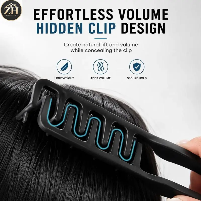 ZVHE Volumizing Hair Comb Z-Shaped Root Lifter, Invisible Fluffy Styling Hair Clip, Detangling Texture Instant Volume