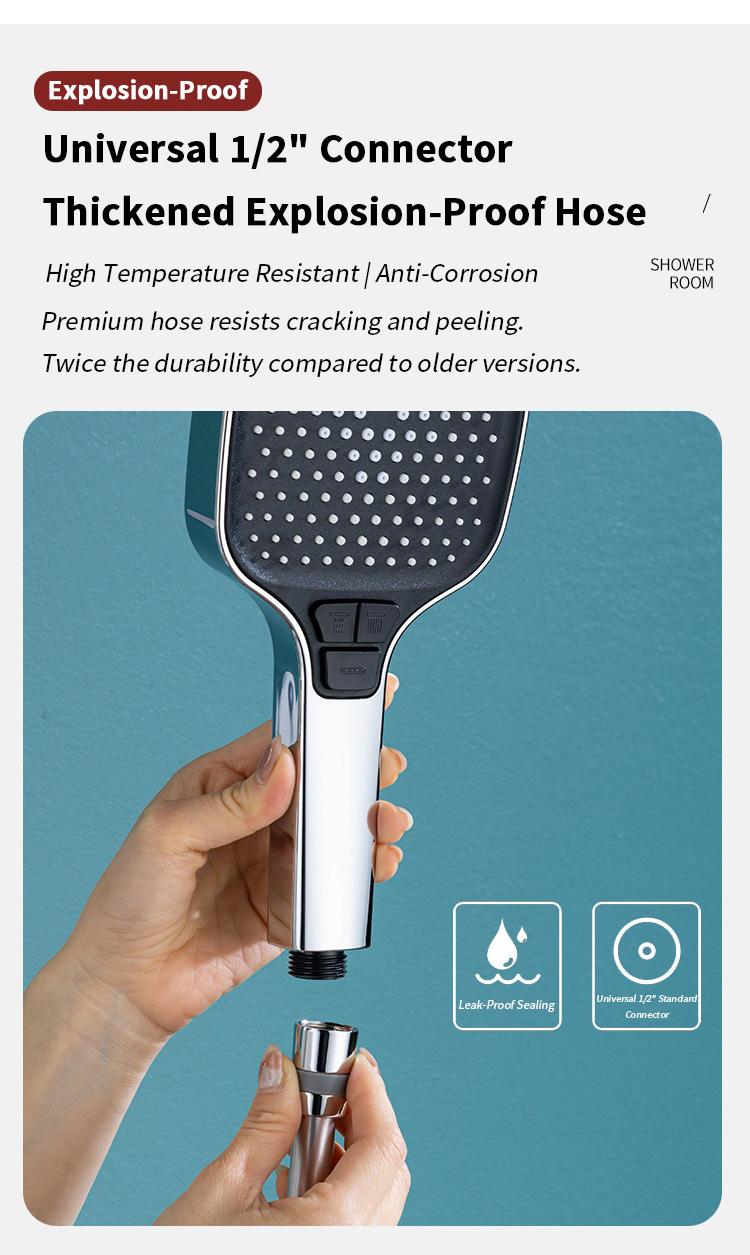 High Water Pressure 4 Outlet Mode Hand Shower with Anti-Clogging Nozzles for Tub, Tile and Pet Cleaning