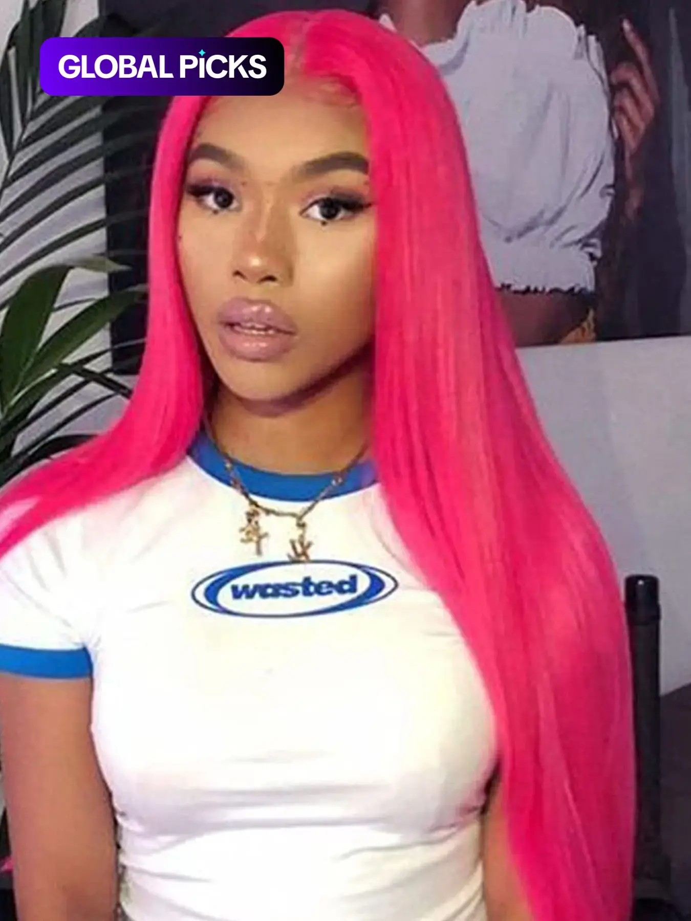 【Black Friday】28-Inch Long Straight Lace Front Wig for Women, Fluffy Wig without Bangs, Synthetic Material, for Party, Anime or Costume Party, Colored Wig
