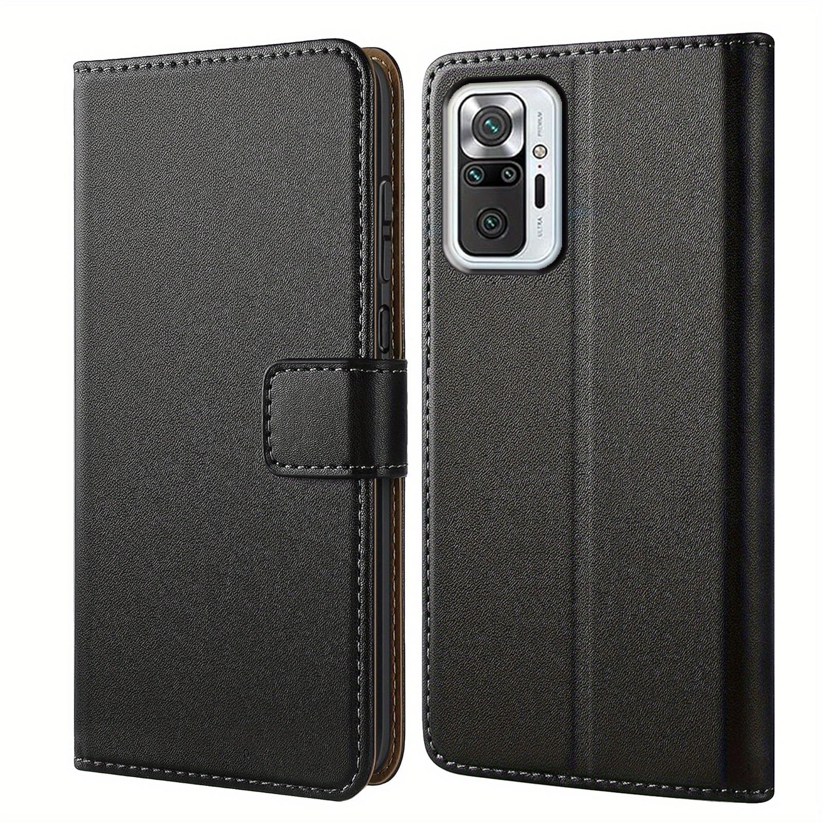 Mobile Phone Case For Xiaomi Redmi Note 10 Pro 4G / Redmi Note 10 Pro Max, With Kickstand PU Leather Card Slot Black Wallet Flip Protective Phone Case Cover